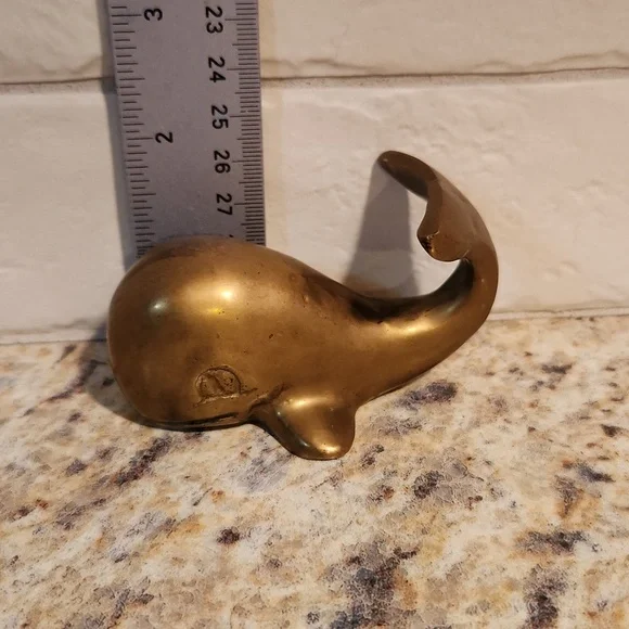 Vintage Brass Whale - Picture 6 of 7